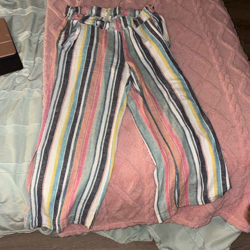 Love By Design Pink and Yellow Wide Leg Pants